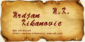 Mrđan Kikanović vizit kartica